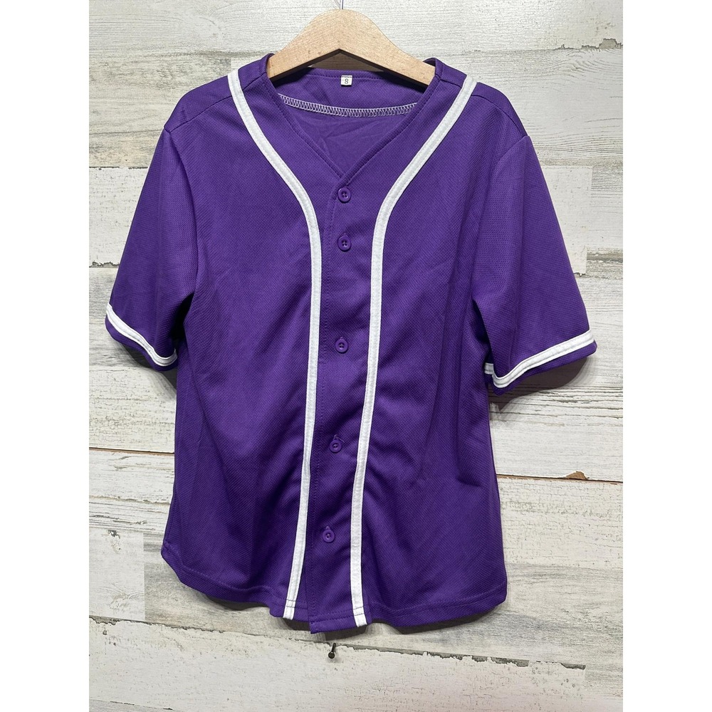 Jersey Boys Size 8 Purple White Piping Sporty EUC